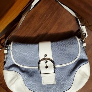 Coach Soho Hobo Blue & White